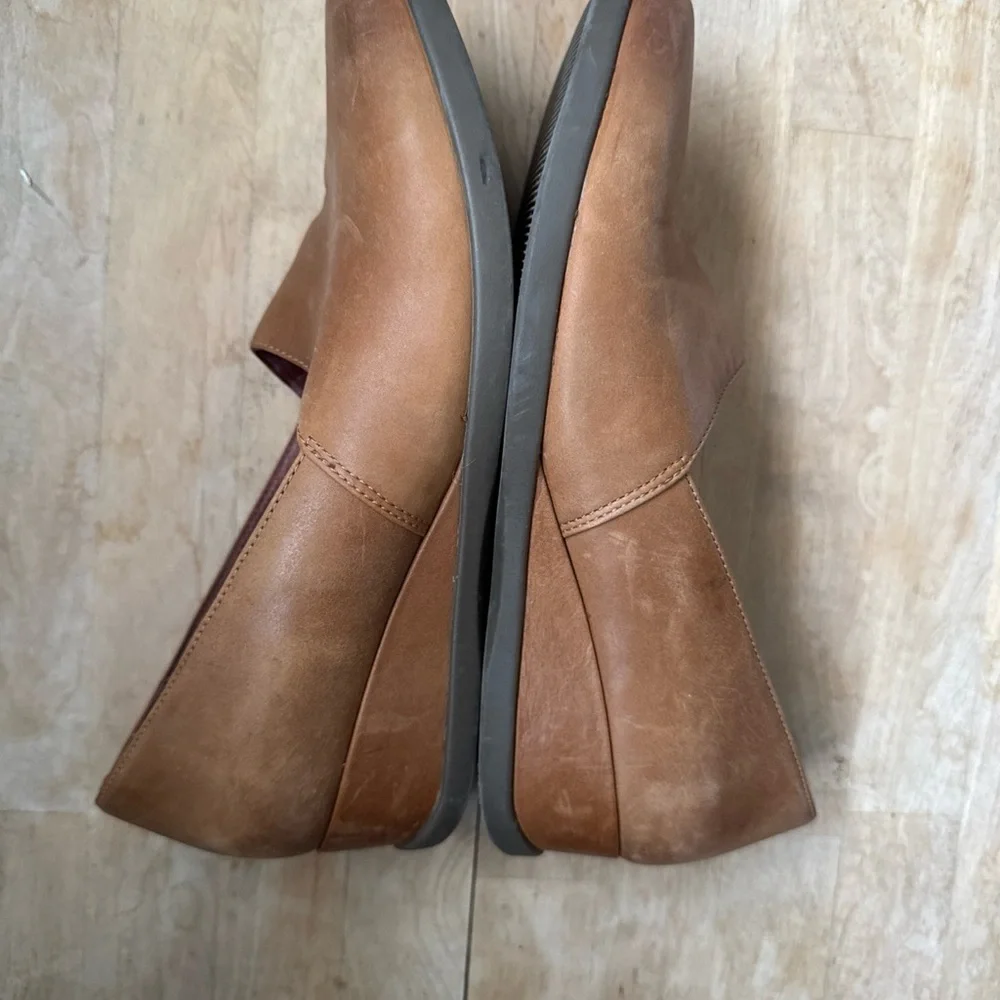 Dansko Shanda Luggage Waterproof Leather Wedge Heels 40 Womens Whiskey‎ Brown